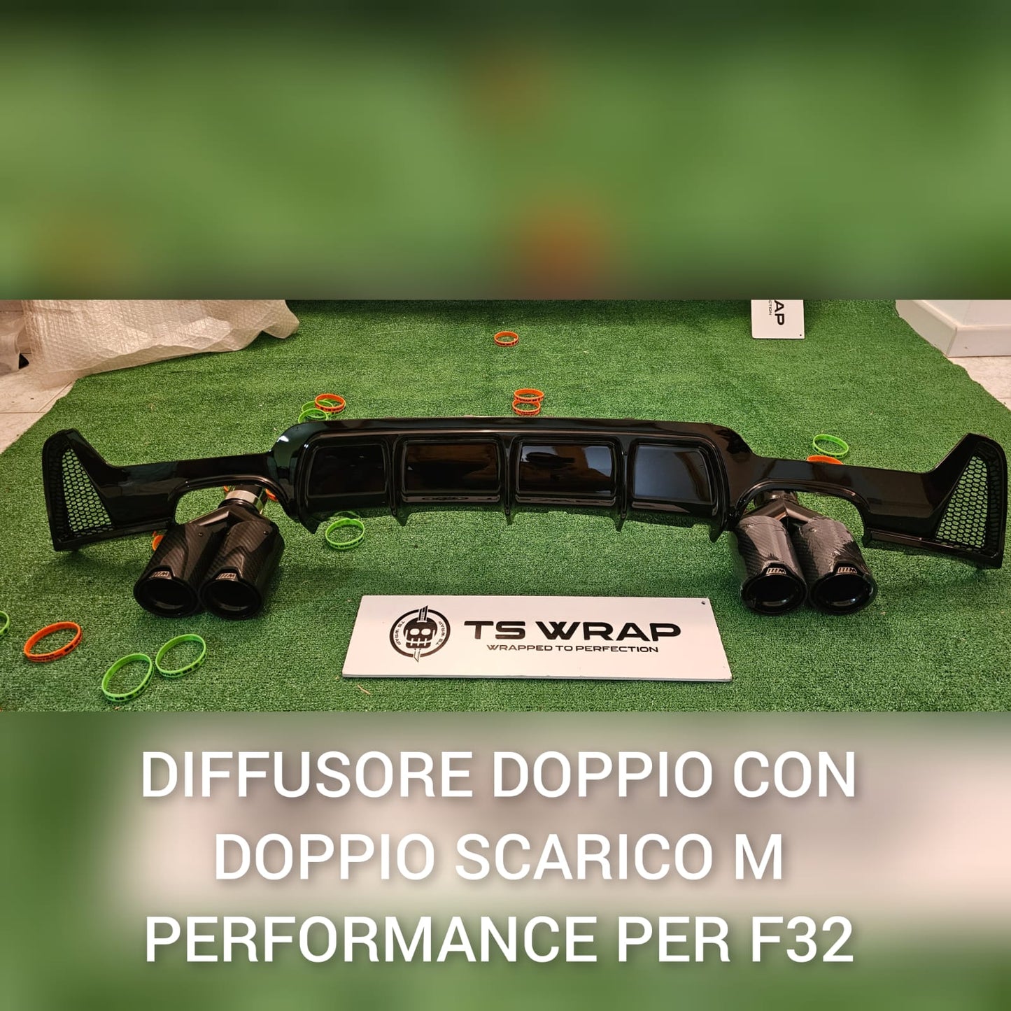 Diffusore posteriore nero lucido BMW 420 F32  con doppia uscita